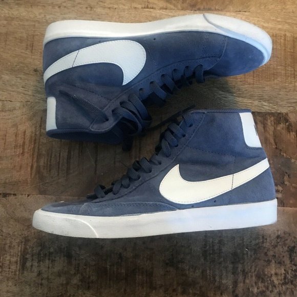 nike blazer high blue suede